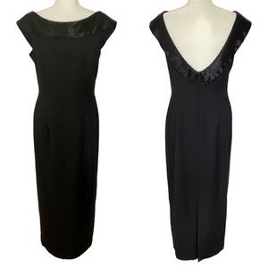 Women’s Sleeveless Beaded Low Back Formal Dress